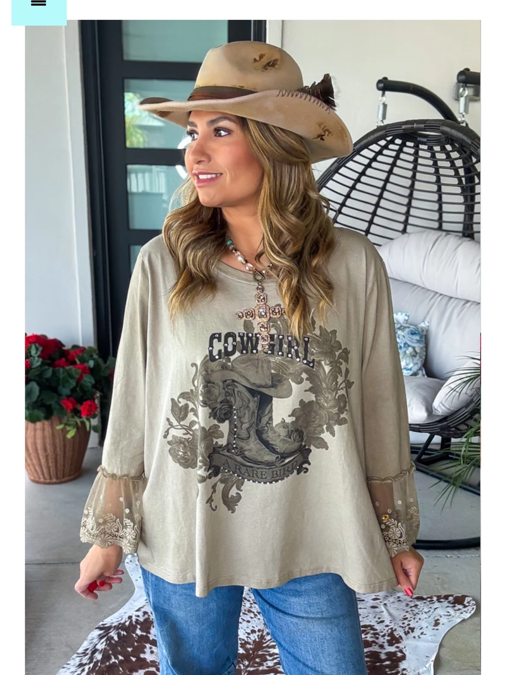 NWT A Rare Bird Cowgirl top